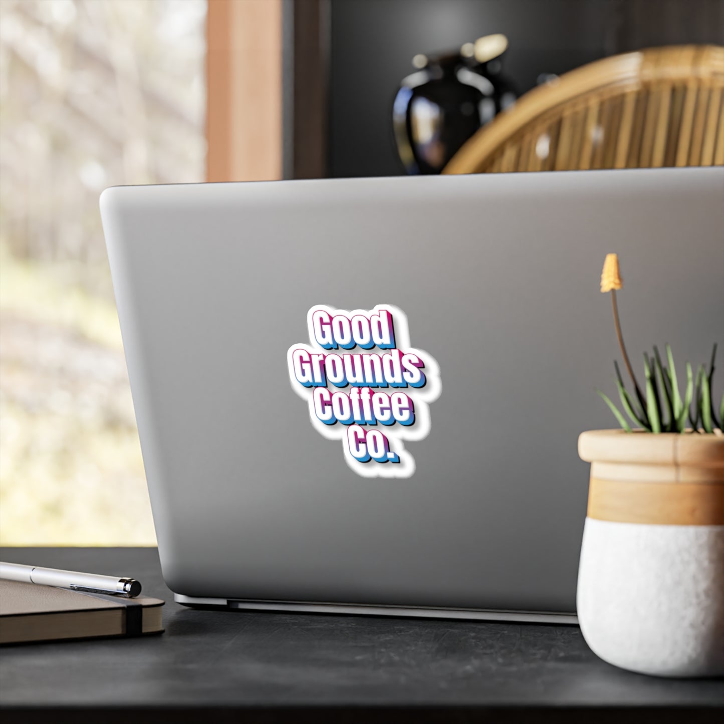 Kiss-Cut Vinyl Sticker: Good Grounds Coffee Co.