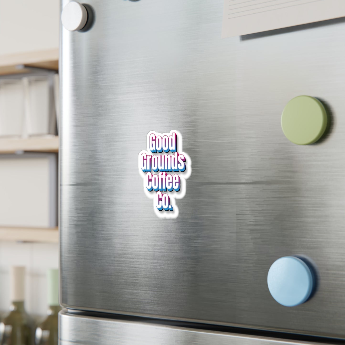 Kiss-Cut Vinyl Sticker: Good Grounds Coffee Co.