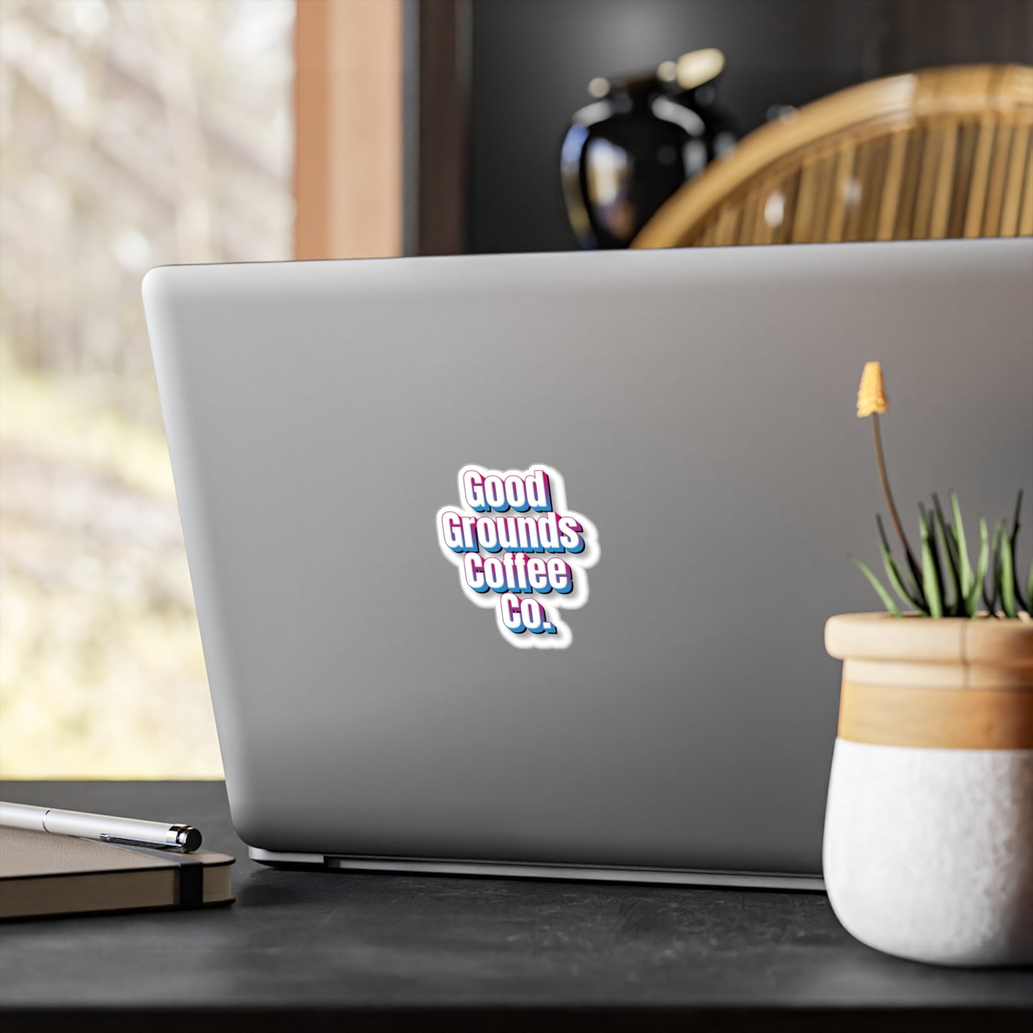 Kiss-Cut Vinyl Sticker: Good Grounds Coffee Co.