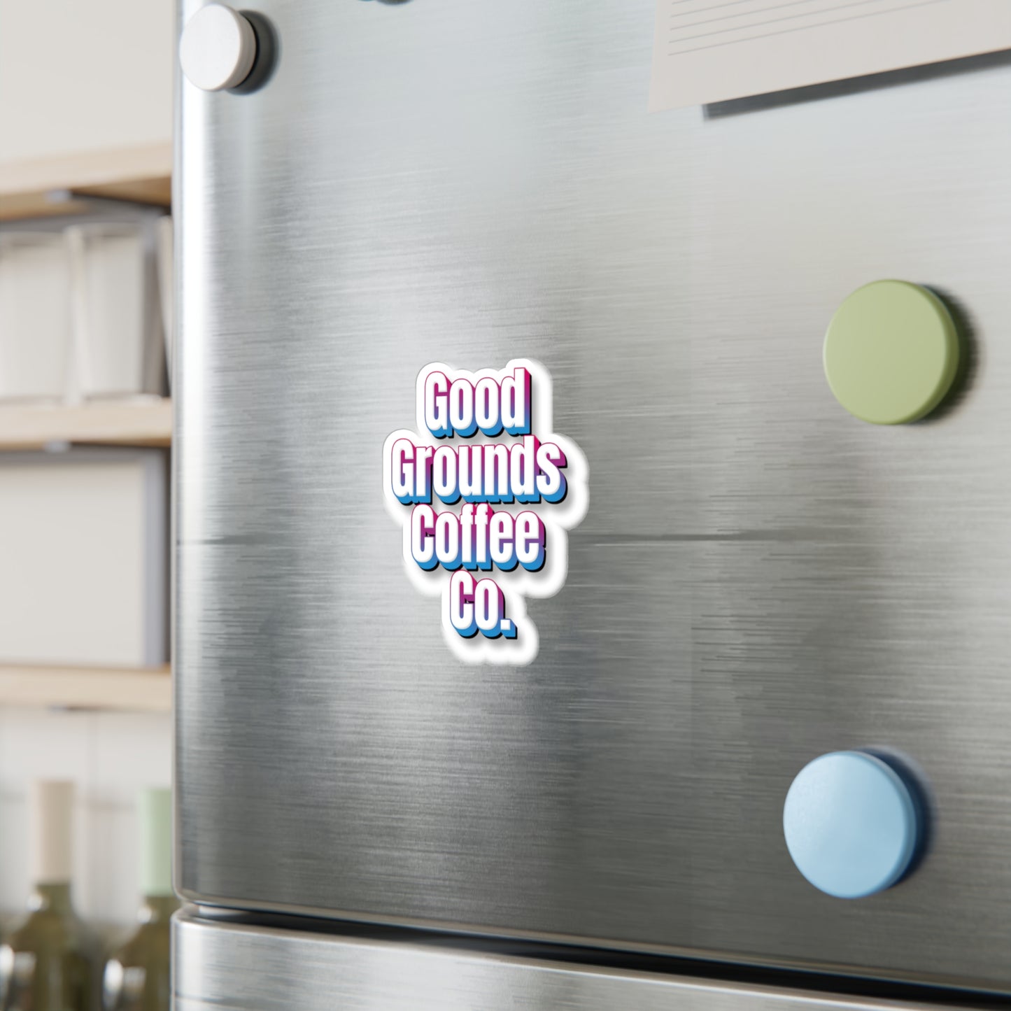 Kiss-Cut Vinyl Sticker: Good Grounds Coffee Co.